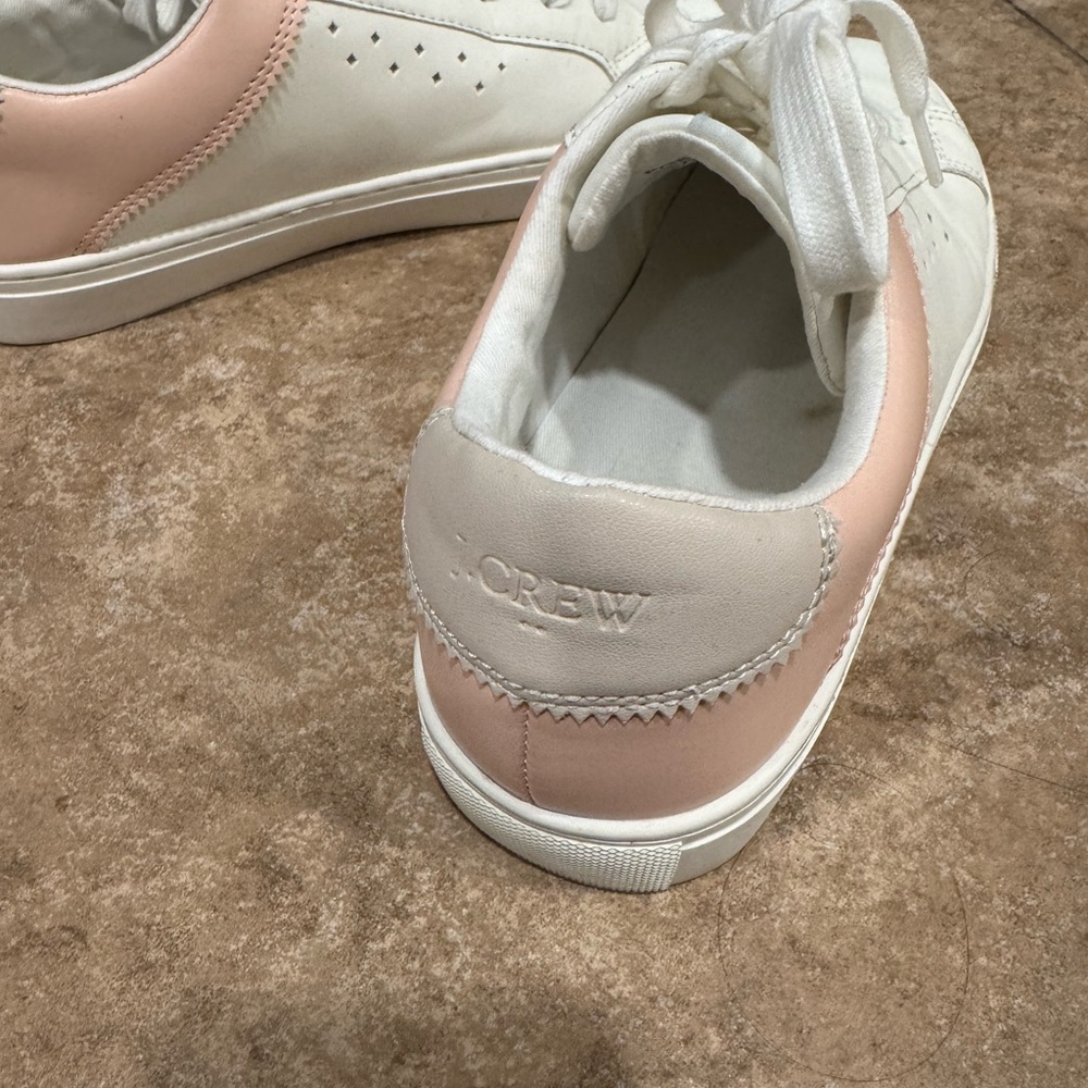 Women's J Crew White and Pink Sneakers - Picture 3 of 3